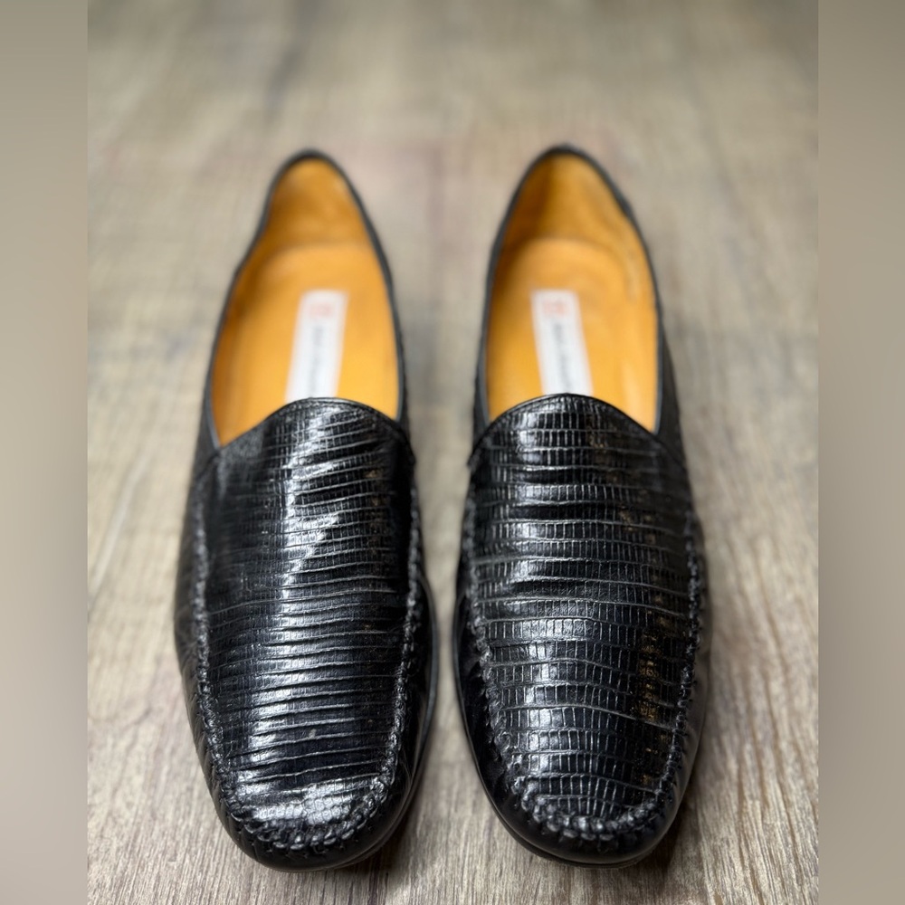 Sandro Moscoloni Black Slip-On Loafers with Ribbed Texture